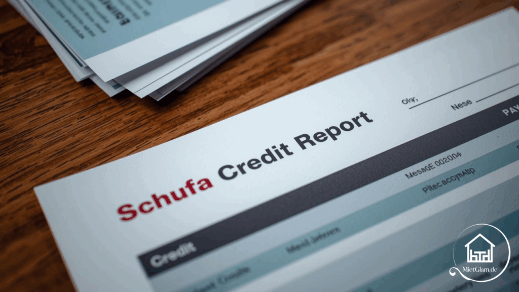 Schufa-Auskunft und Gehaltsnachweise auf einem Schreibtisch